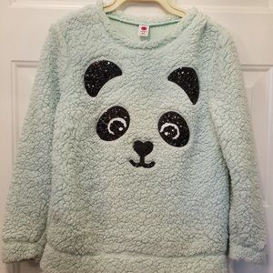 Girls Panda Sweater Mint Green Sz XL